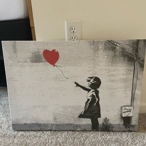 Banksy girl with balloon canvas print
